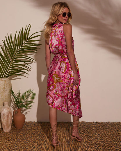 Alissa Floral Wrap Midi Dress