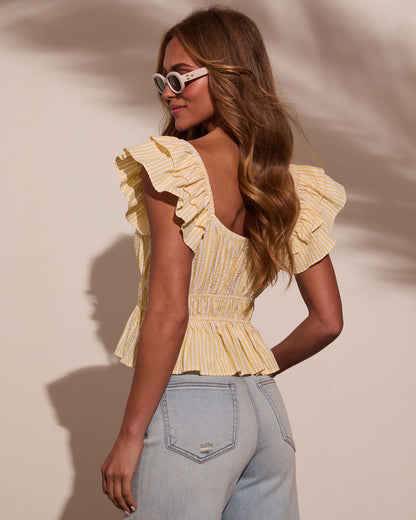 Ciara Smocked Peplum Top