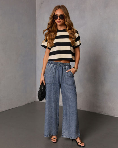 Blue Hour Chambray Cargo Pants