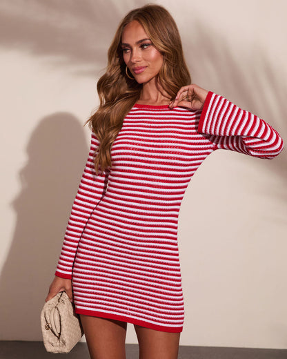 Daylight Harbor Striped Knit Mini Dress