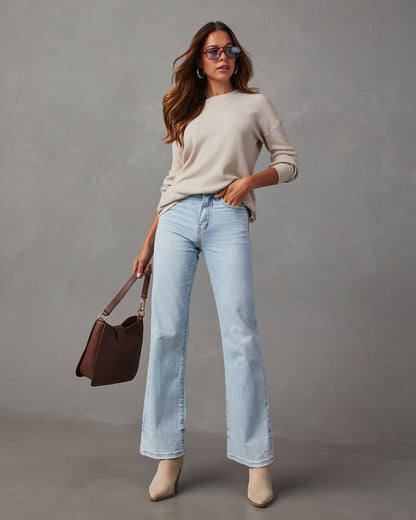 Coralee Waffle Knit Long Sleeve Top
