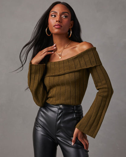Daphne Off The Shoulder Ribbed Sweater