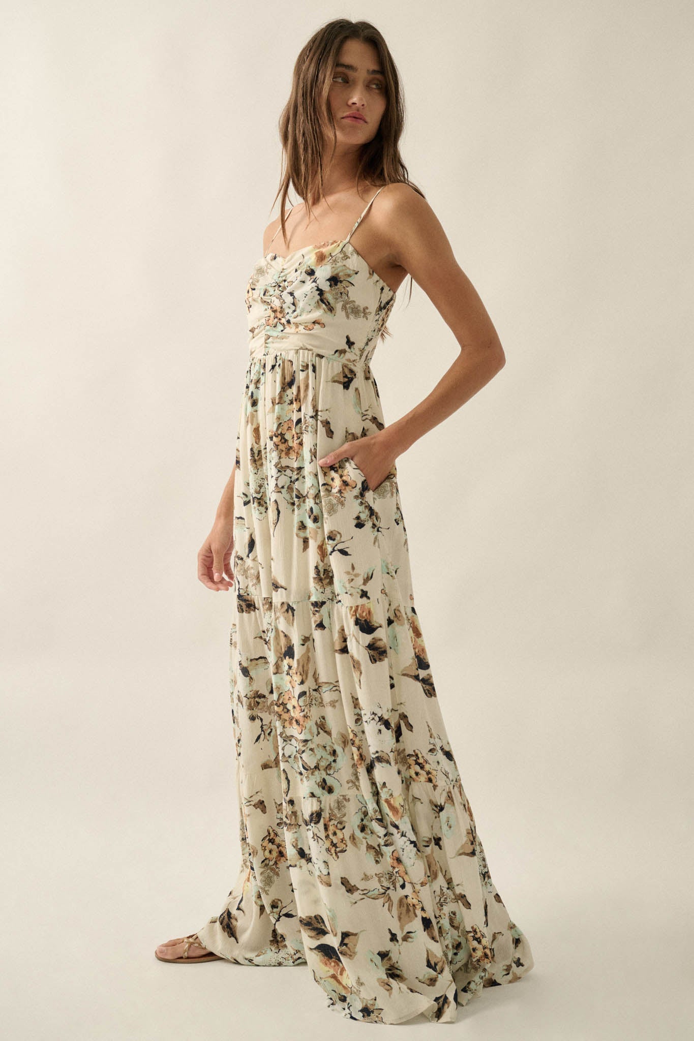 Bonita Jardin Floral Tiered Wide-Leg Jumpsuit