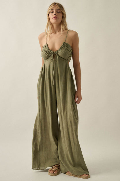 Every Breath Cotton Gauze Wide-Leg Jumpsuit