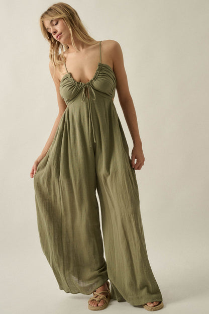 Every Breath Cotton Gauze Wide-Leg Jumpsuit