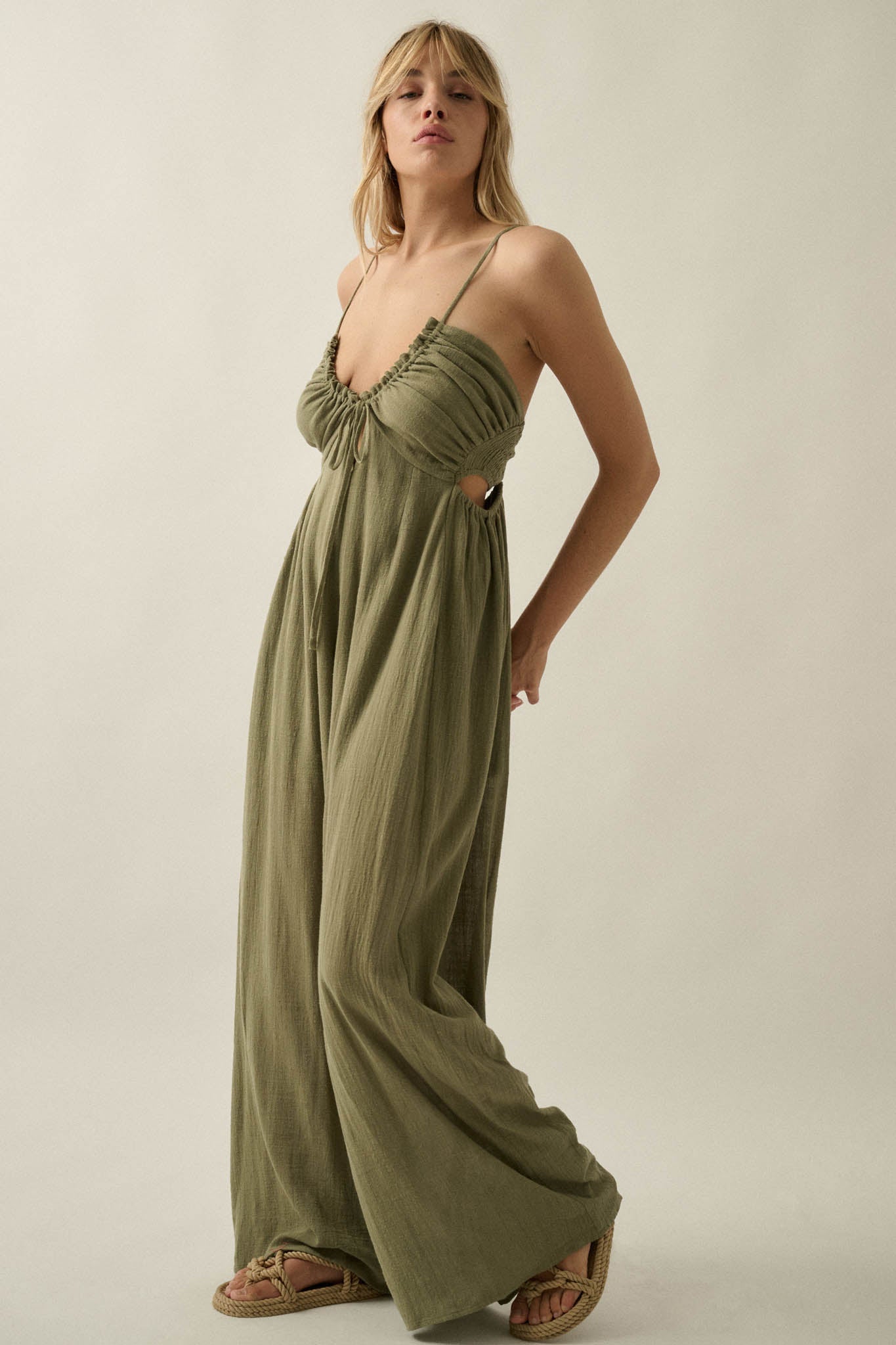Every Breath Cotton Gauze Wide-Leg Jumpsuit