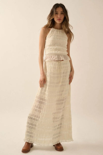Whisper My Name Ruffled Chiffon Maxi Skirt
