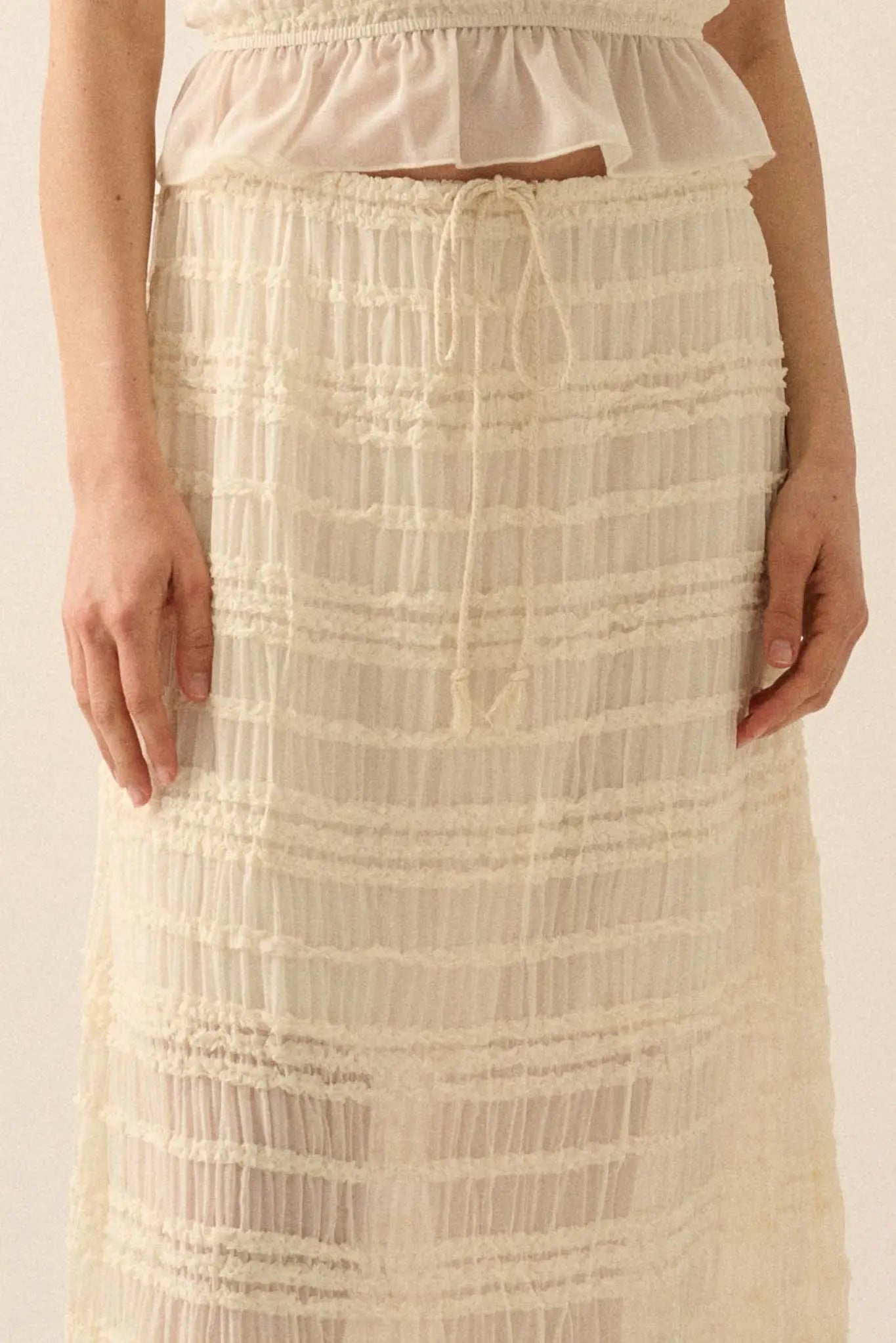 Whisper My Name Ruffled Chiffon Maxi Skirt