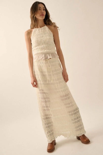 Whisper My Name Ruffled Chiffon Maxi Skirt