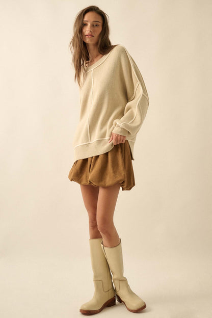 Soft Focus Vegan Suede Bubble Mini Skirt