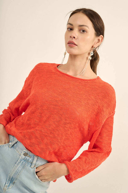 All the Feels Burnout Knit Roll-Neck Sweater