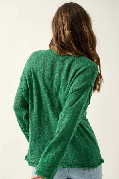 All the Feels Burnout Knit Roll-Neck Sweater