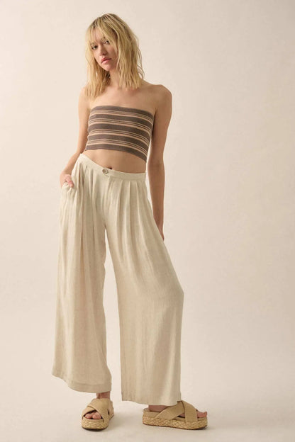 Shaper Fit Striped Rib-Knit Bandeau Tube Top