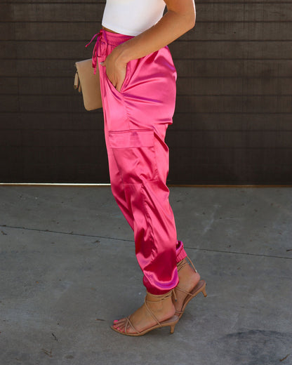 Athena Satin Cargo Pants