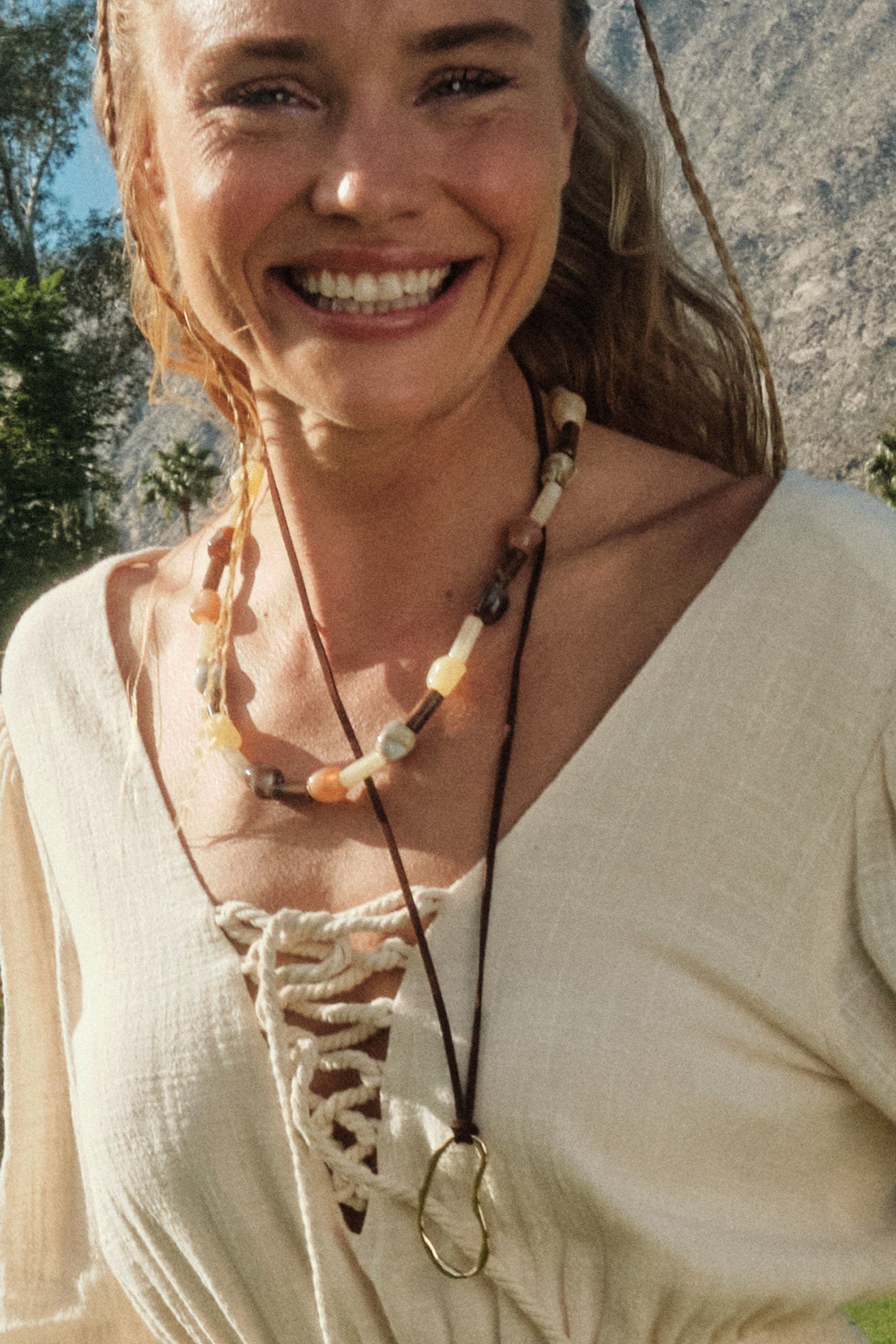 Hyperion Marble Resin Beaded Necklace