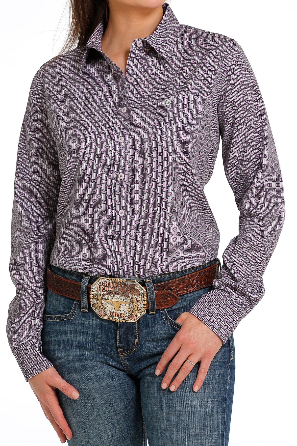 CINCH LADIES PURPLE ARENAFLEX LONG SLEEVE SHIRT