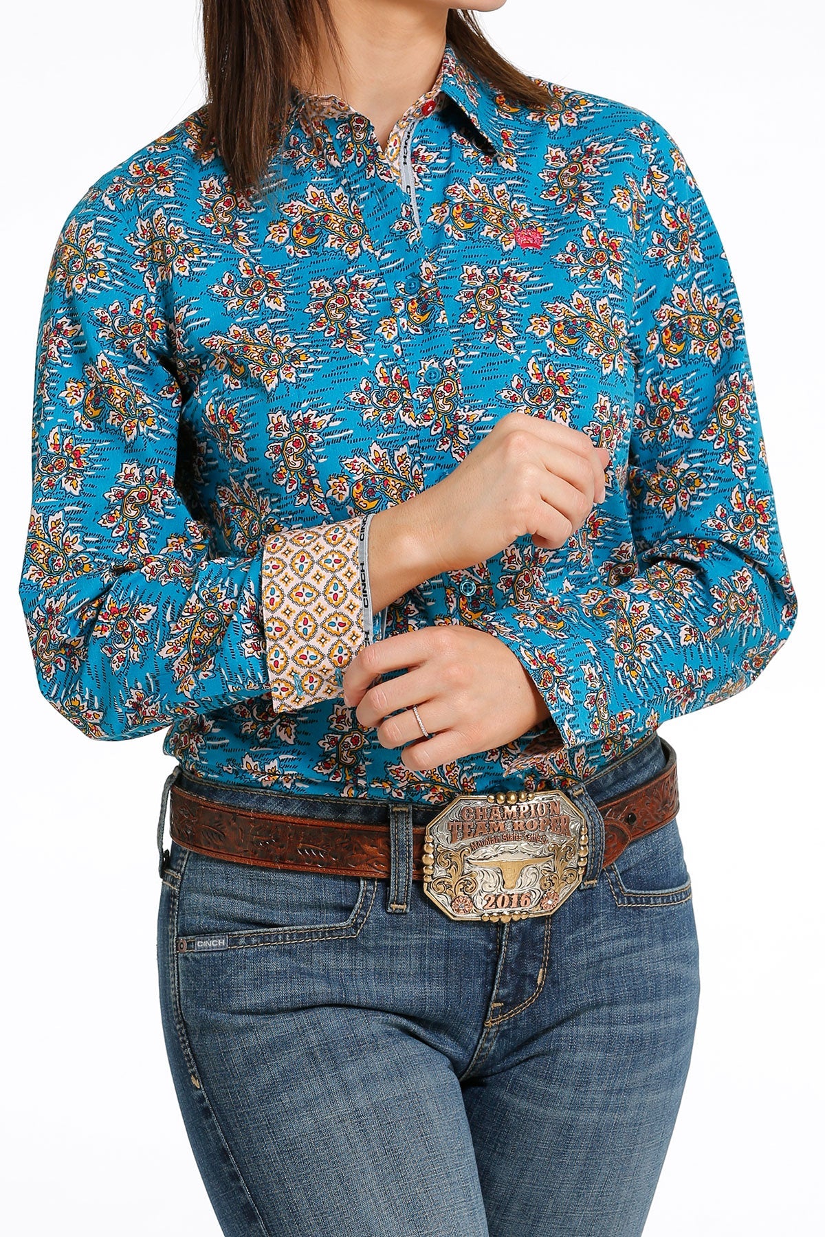 Cinch Ladies Floral Long Sleeve Shirt