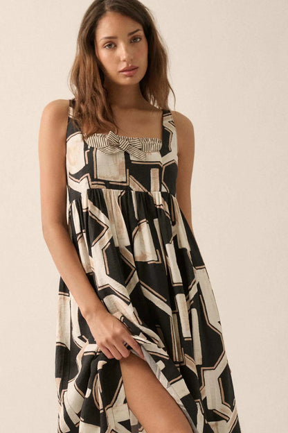 Treasure Trove Abstract-Print Pocket Midi Dress