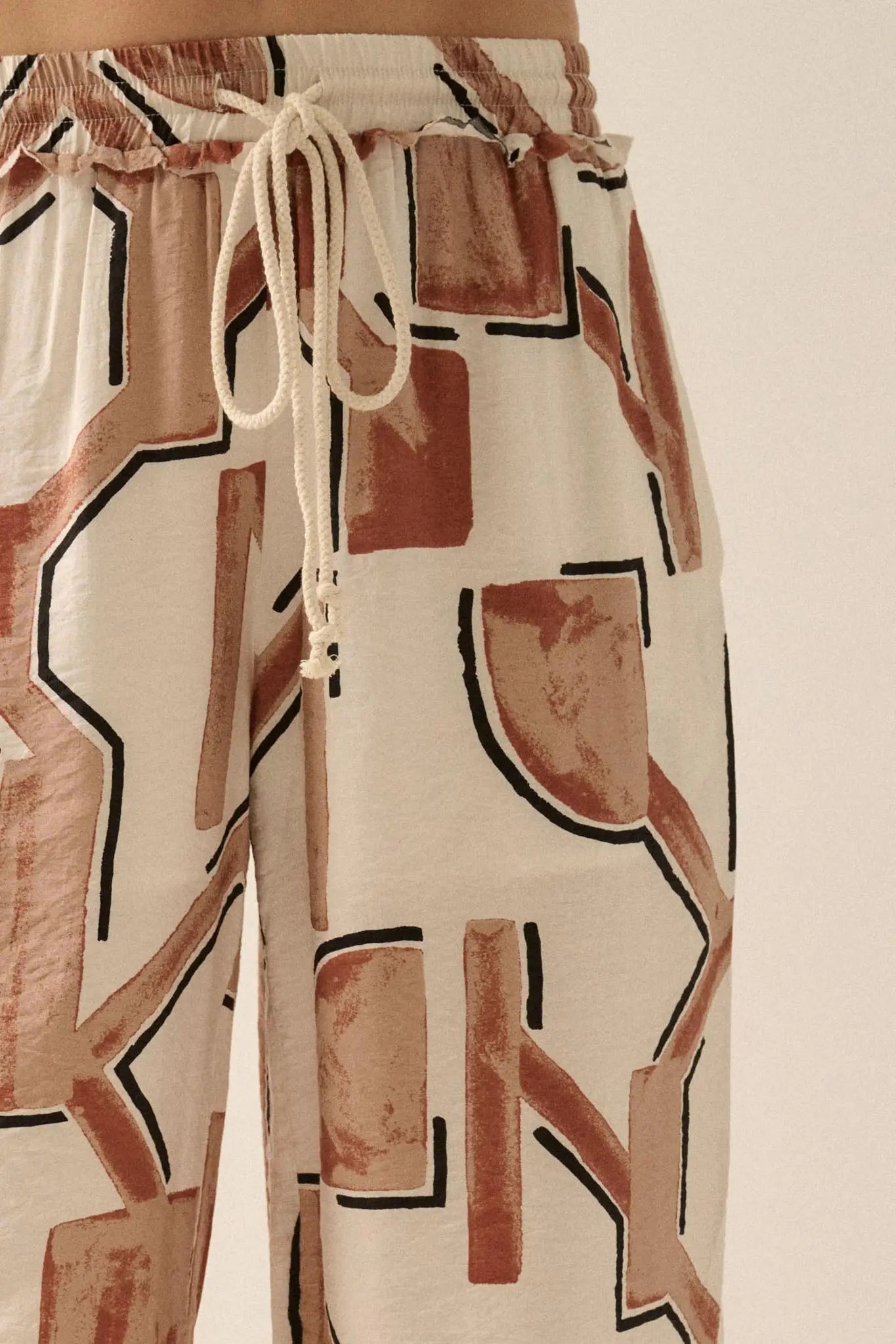 Timeless Journey Abstract-Print Wide-Leg Pants