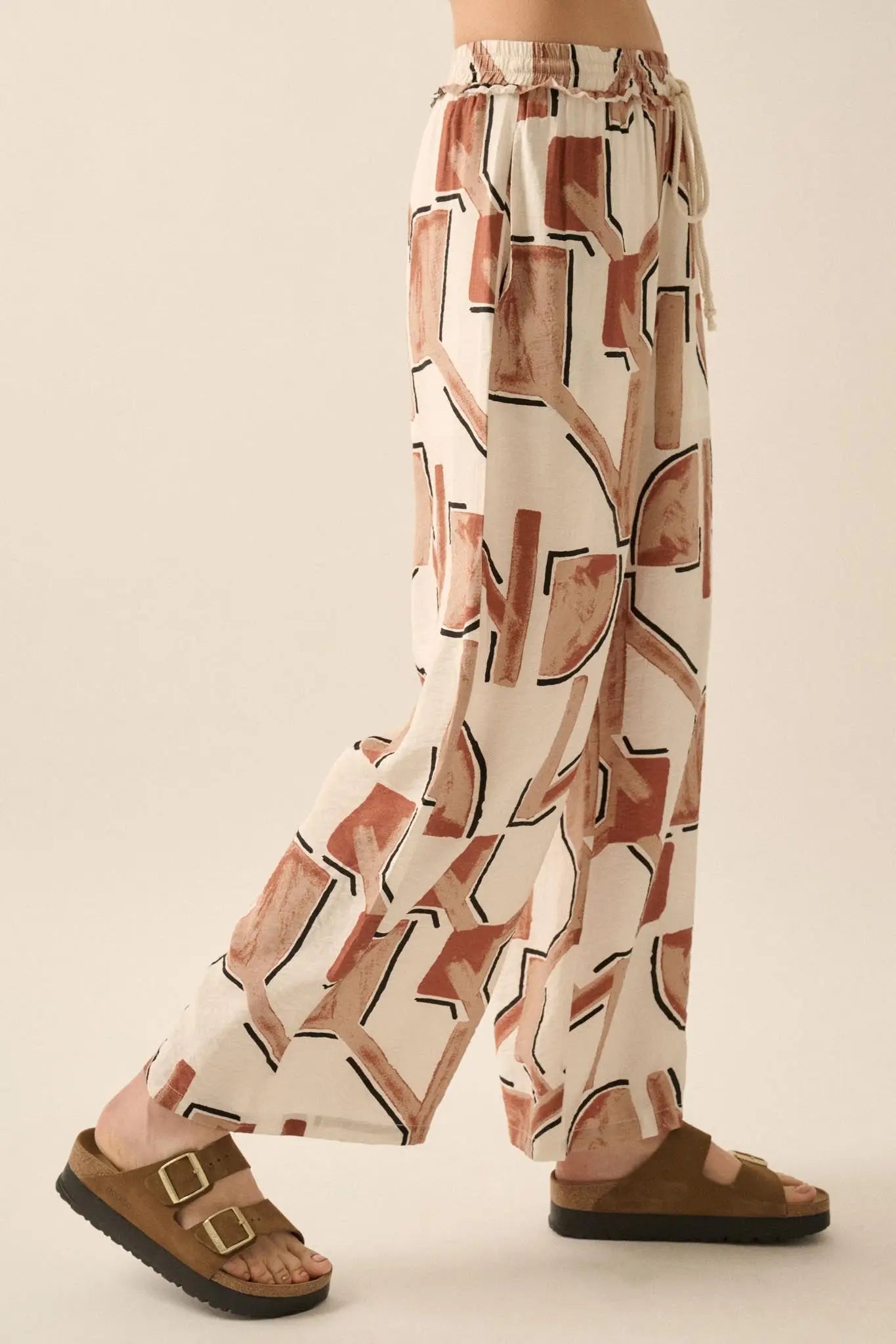 Timeless Journey Abstract-Print Wide-Leg Pants