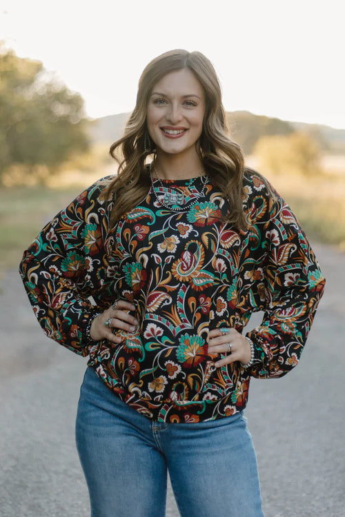 Painted Paisley Top