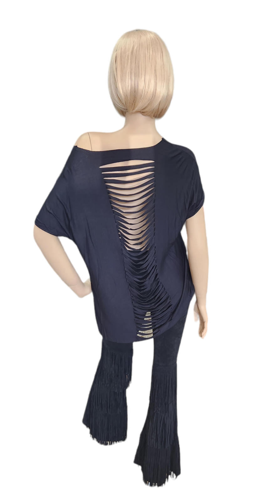 VOCAL LASER CUT SHORT SLEEVE TOP WITH COWBOY BOOTS