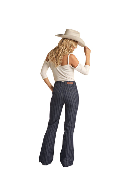 Rock & Roll Stripe Jacquard High Rise Trouser