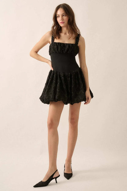 Bubbly Blooms 3D Floral Lace Bubble Mini Dress