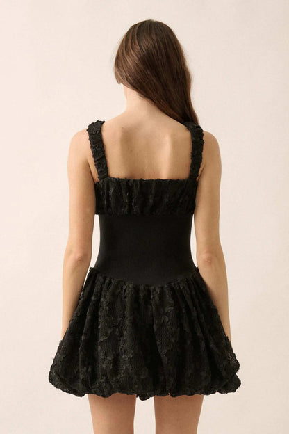 Bubbly Blooms 3D Floral Lace Bubble Mini Dress
