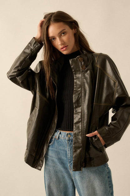 Soul Rider Vegan Leather Oversize Jacket