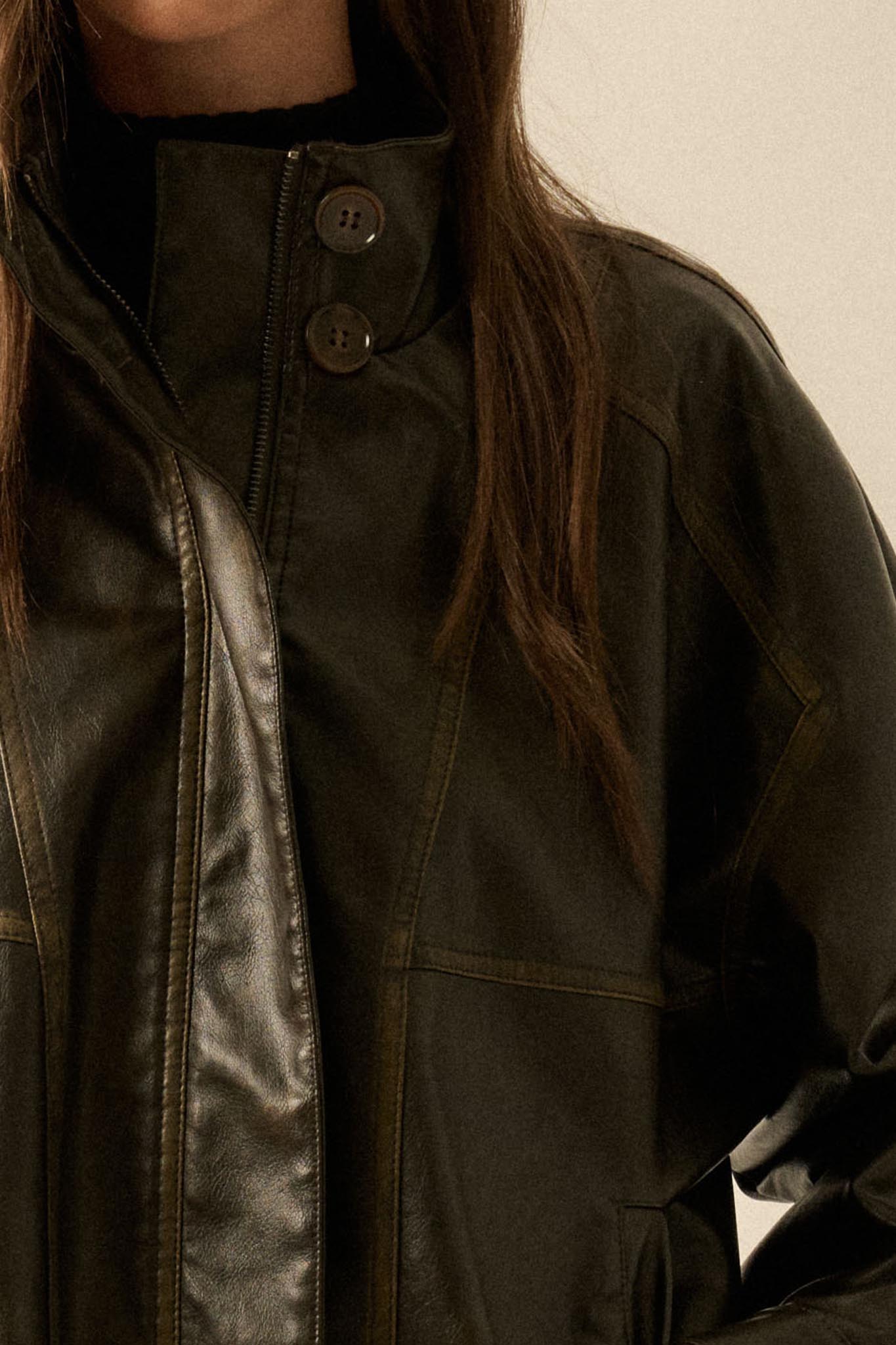 Soul Rider Vegan Leather Oversize Jacket