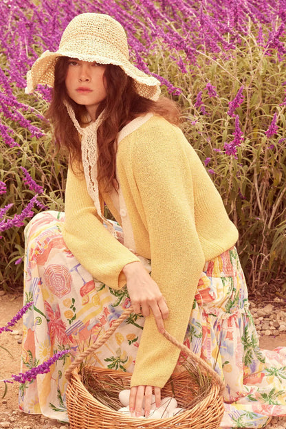 Meant to Be Contrast Knit Cropped Cardigan