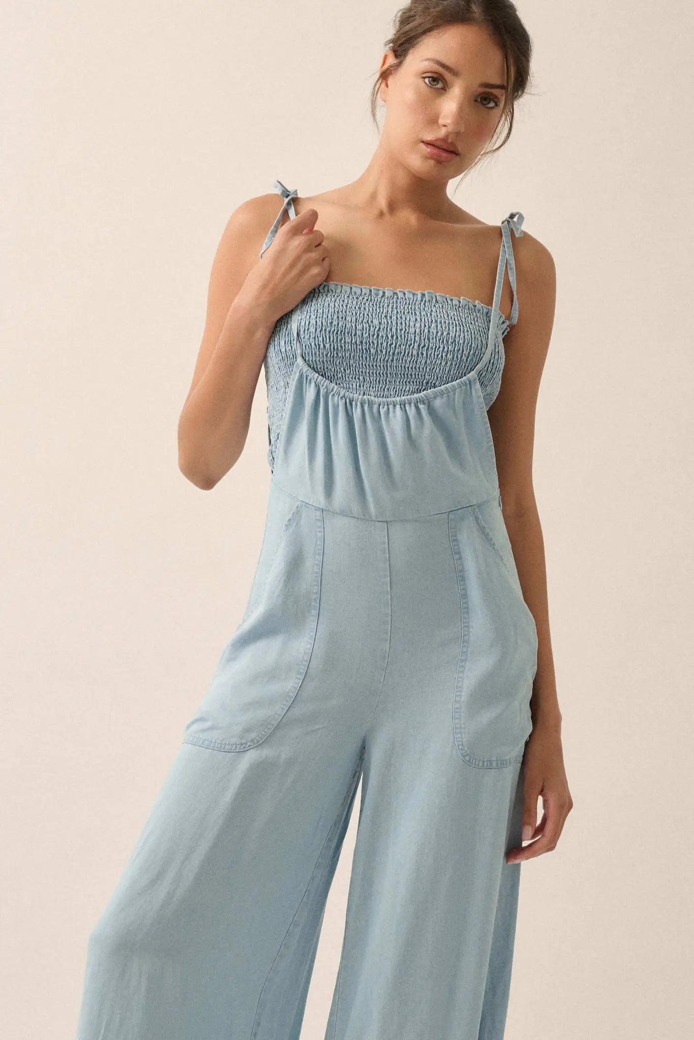 True Blue Denim Overall Jumpsuit and Tube Top Set