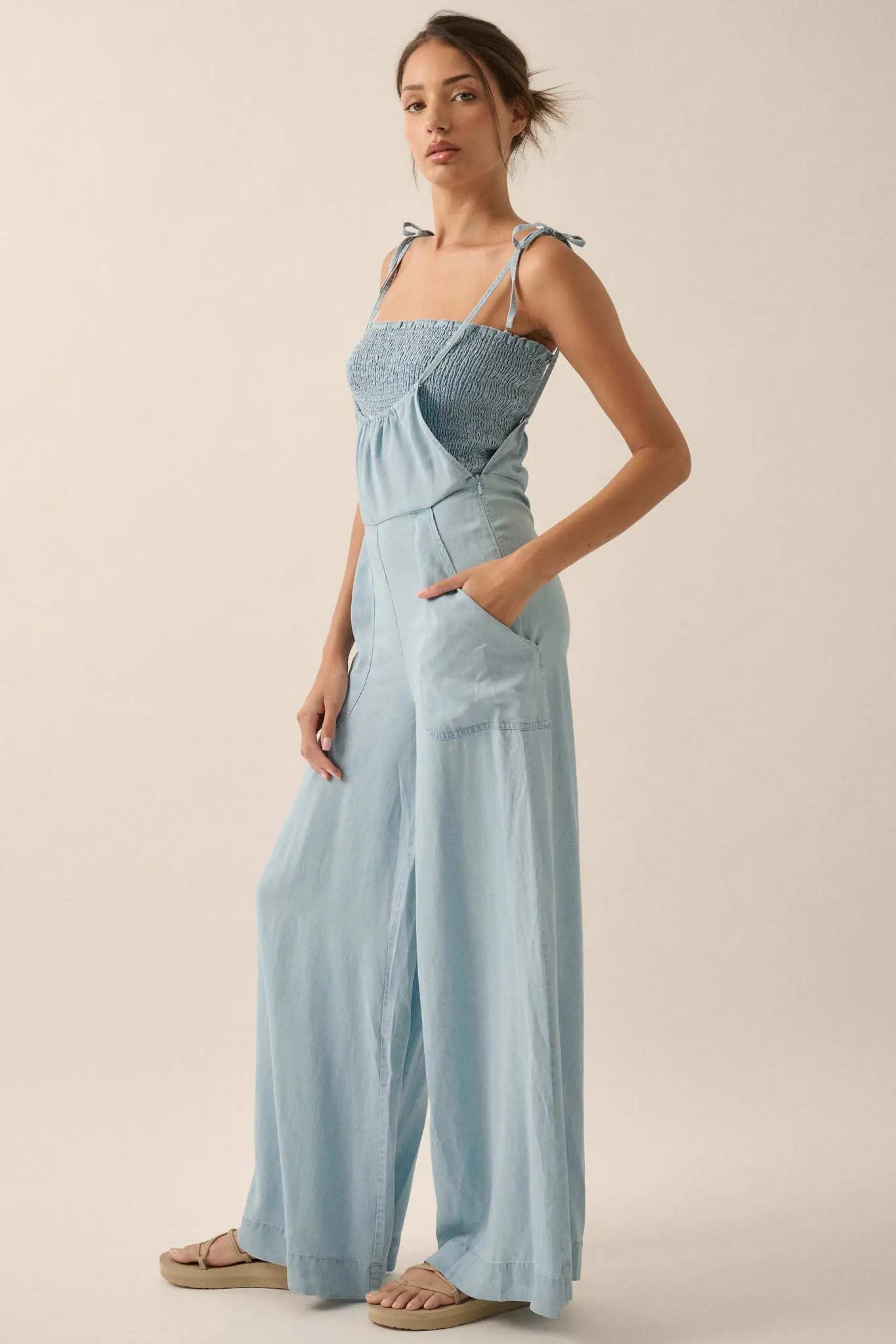True Blue Denim Overall Jumpsuit and Tube Top Set
