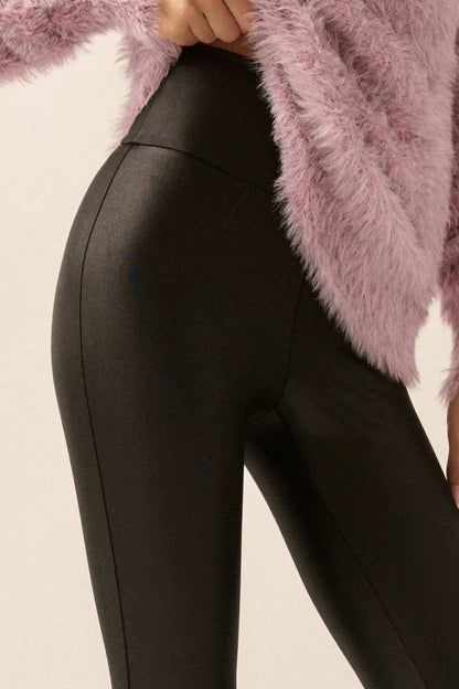 Sleek It Up Liquid Leather Stirrup Leggings