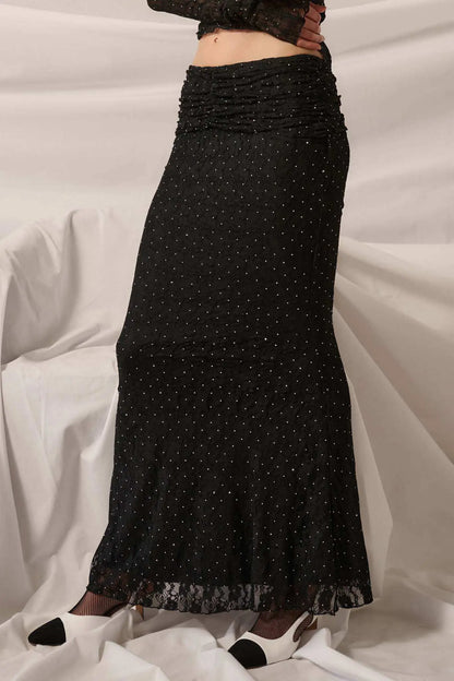 Under the Stars Studded Lace Mermaid Maxi Skirt