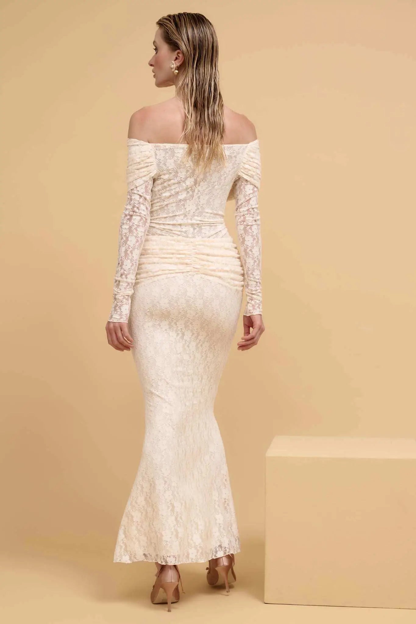 Under the Stars Studded Lace Mermaid Maxi Skirt