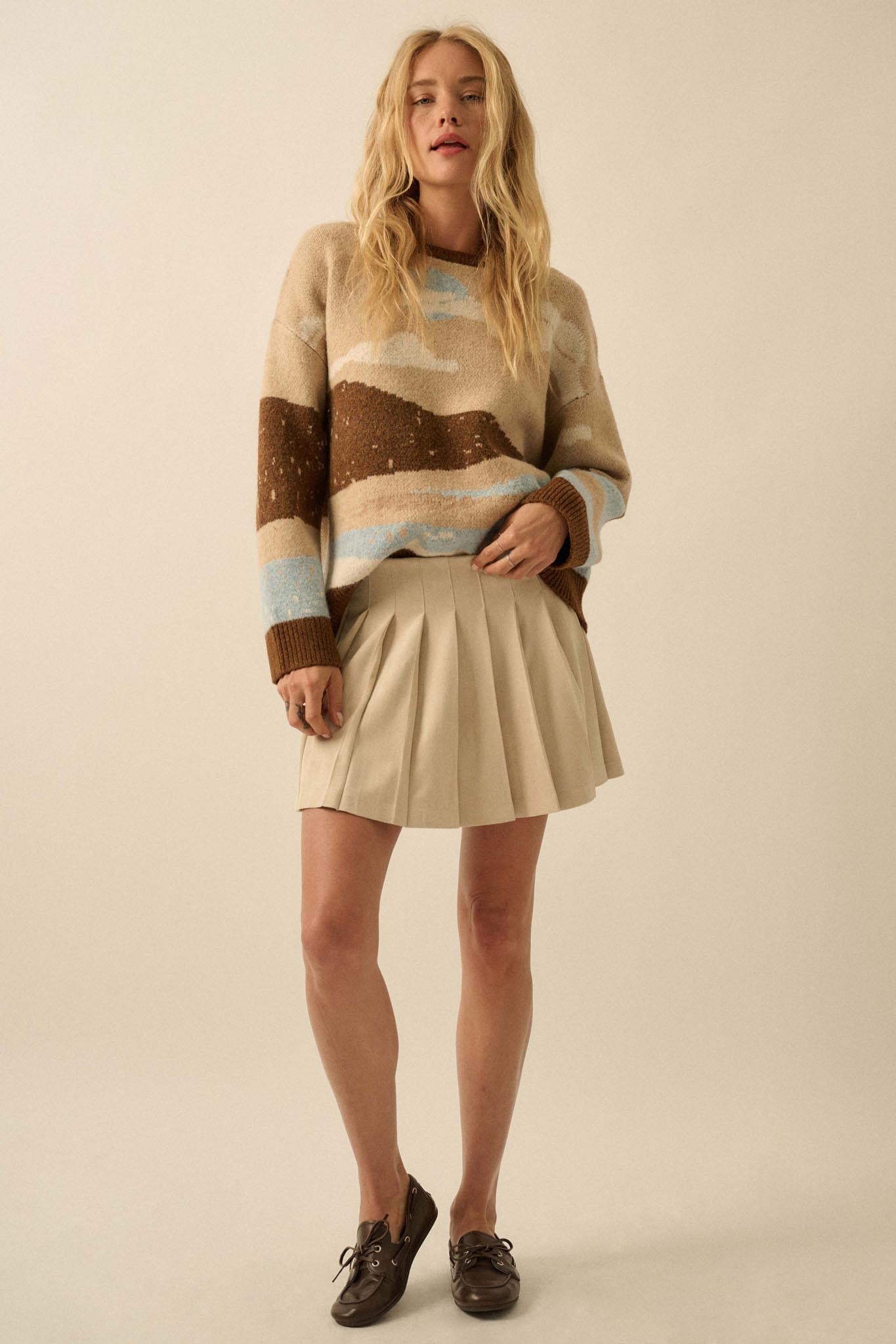 Soft Serve Vegan Suede Pleated Mini Skirt
