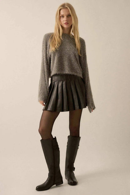 Winter Wonderland Metallic Fuzzy Knit Sweater