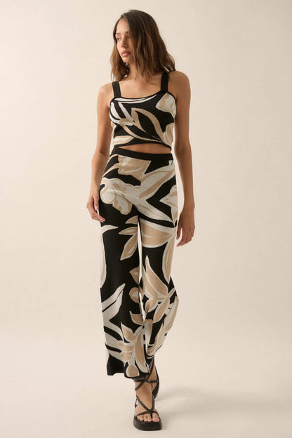Wild Jungle Tropical Jacquard Knit Tank Top