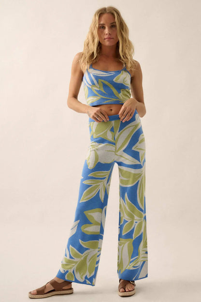 Wild Jungle Tropical Jacquard Knit Tank Top
