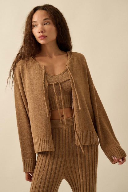 Promise the Label Textured Knit Cardigan and Tank