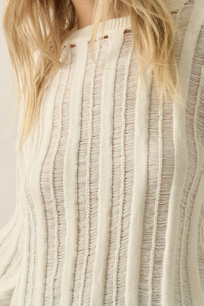 Find Your Way Oversize Ladder-Knit Sweater