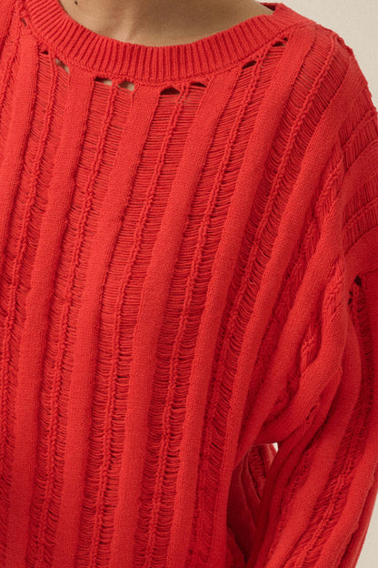 Find Your Way Oversize Ladder-Knit Sweater