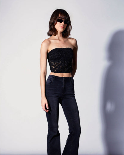 Angelique Top, Black Lace