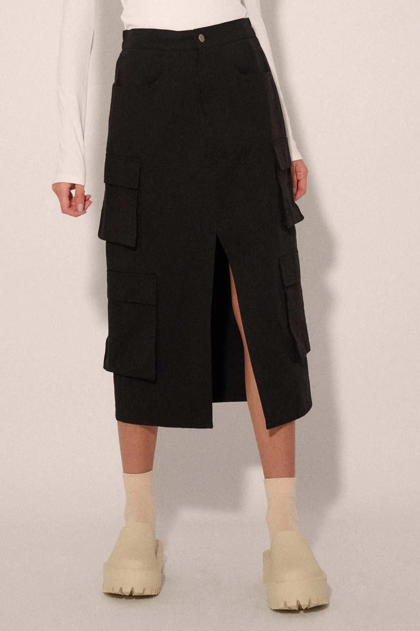 Practically Perfect Cargo Midi Pencil Skirt