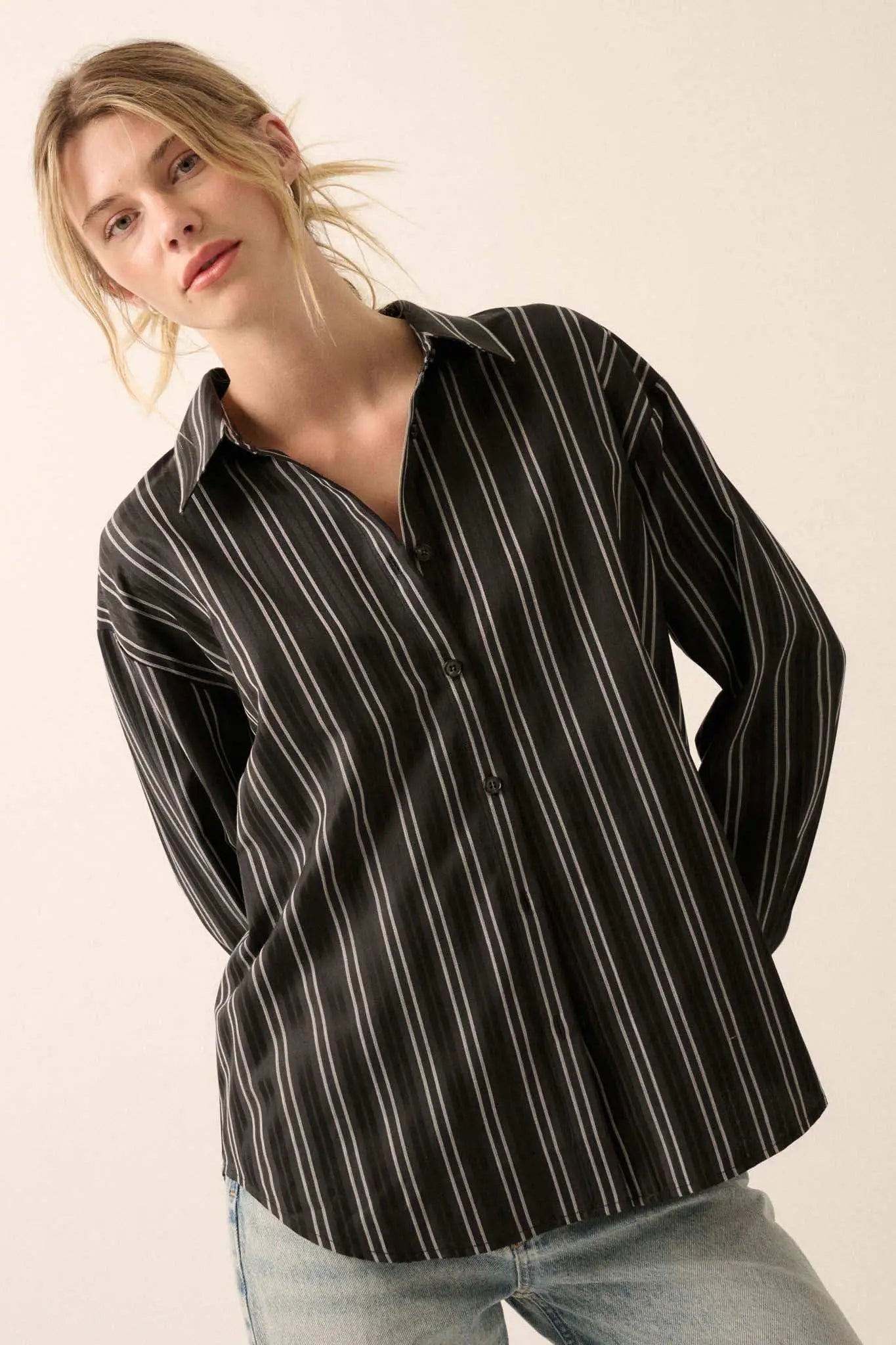 Back to Reality Striped Button-Back Shirt