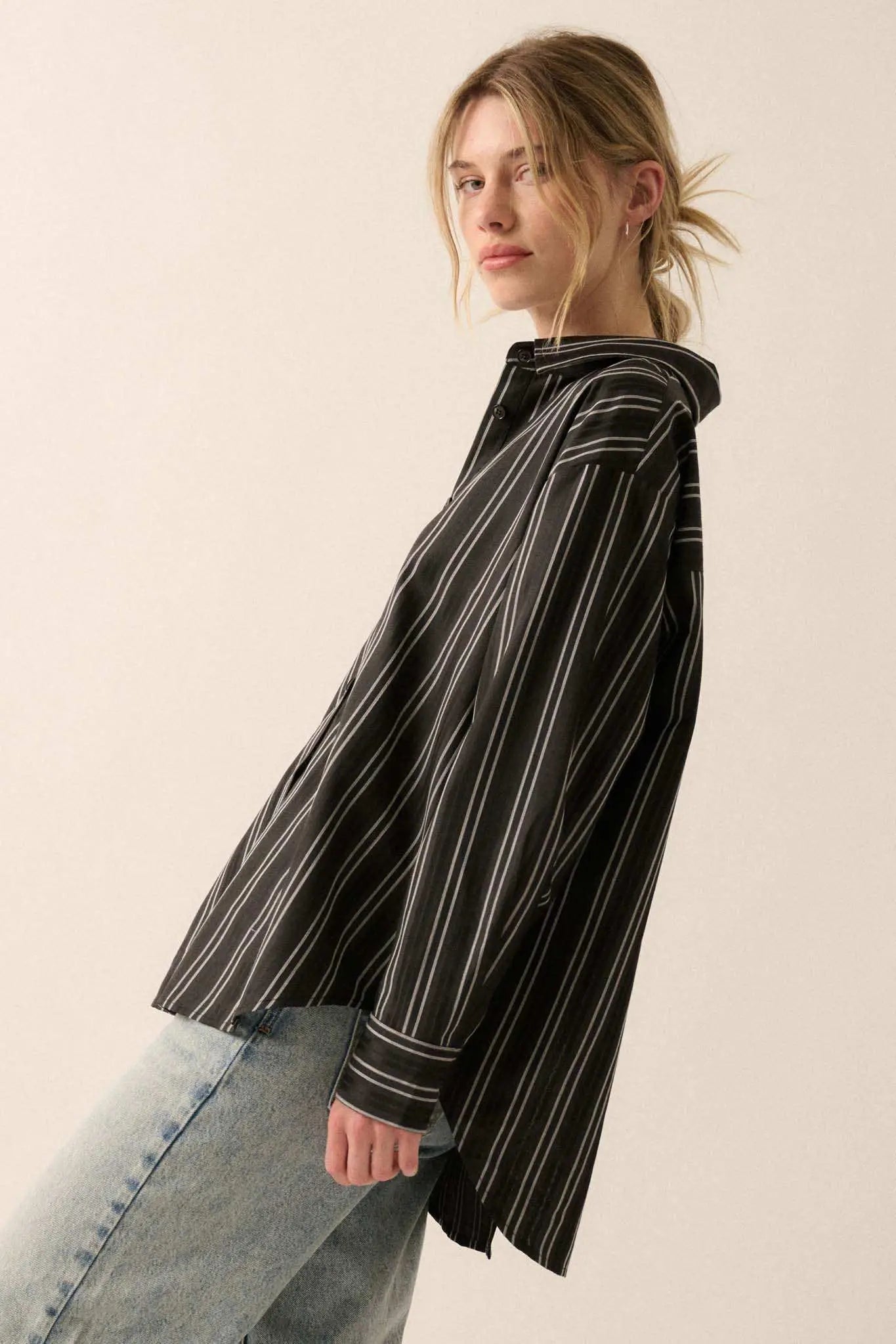 Back to Reality Striped Button-Back Shirt