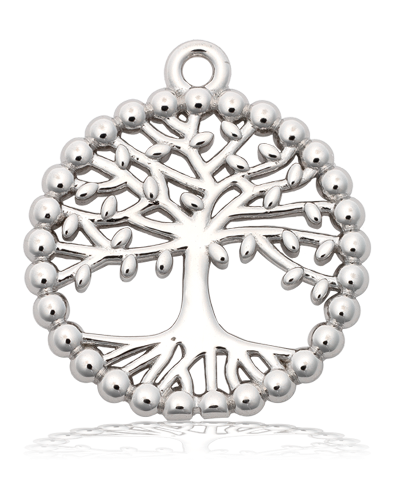 Australian Agate Gemstone Bracelet with Family Tree Sterling Silver Charm