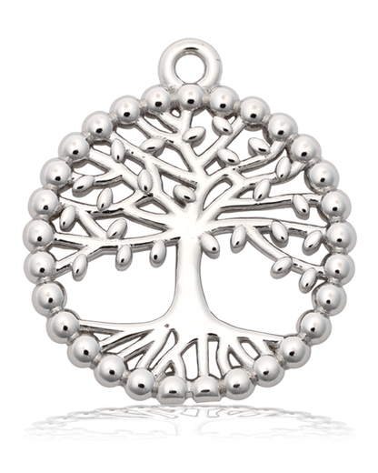 Australian Agate Gemstone Bracelet with Family Tree Sterling Silver Charm